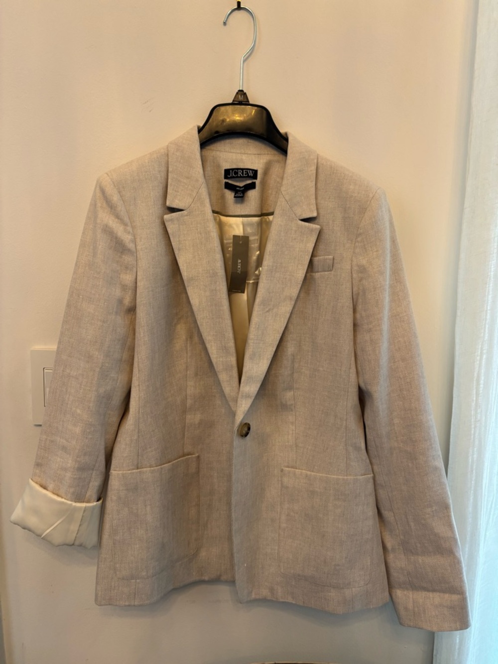 J. Crew women’s  Cream Linen-Blend Blazer